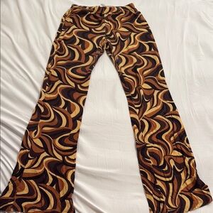 Full Tilt Kids Swirl Pattern Leggings - Brown and Black